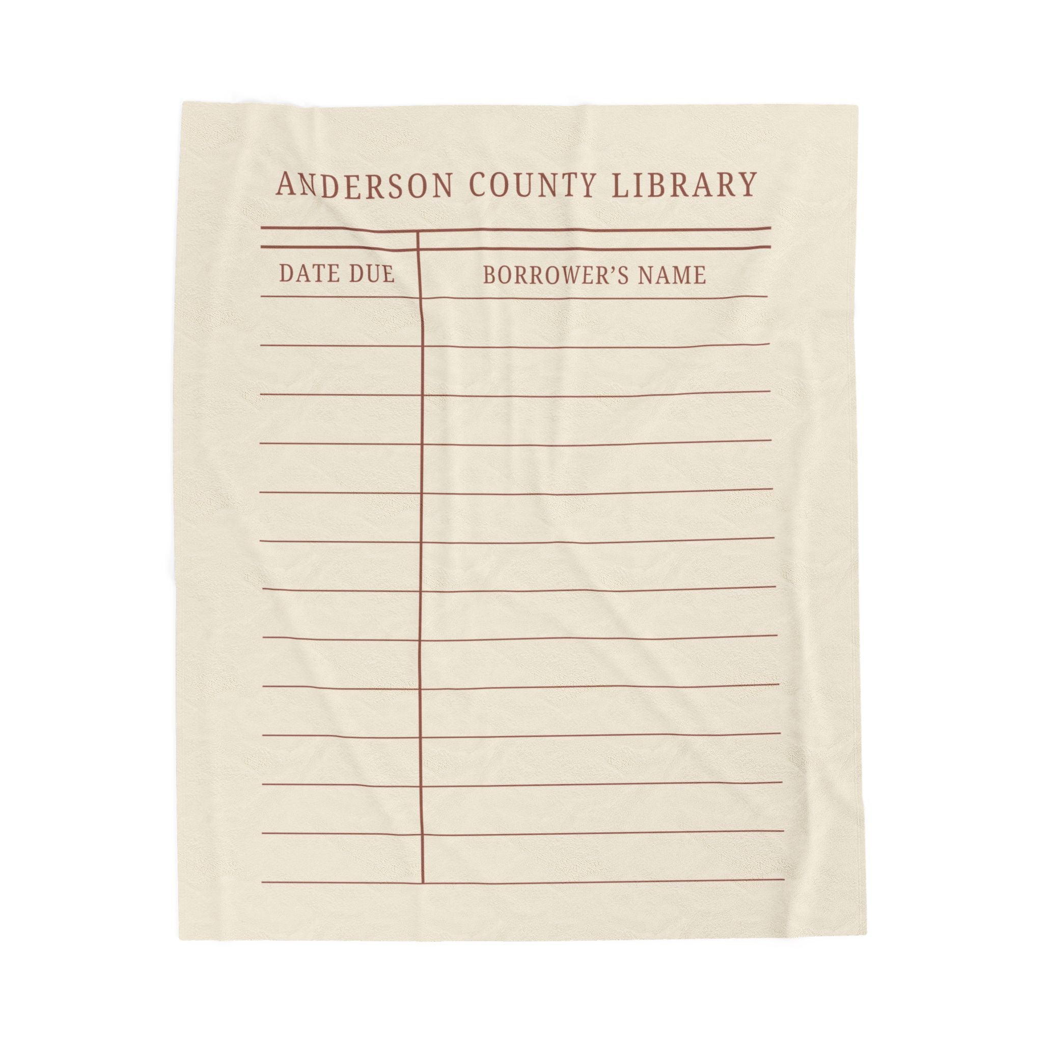 Library Borrower Card Reading Blanket Friends of the Anderson County