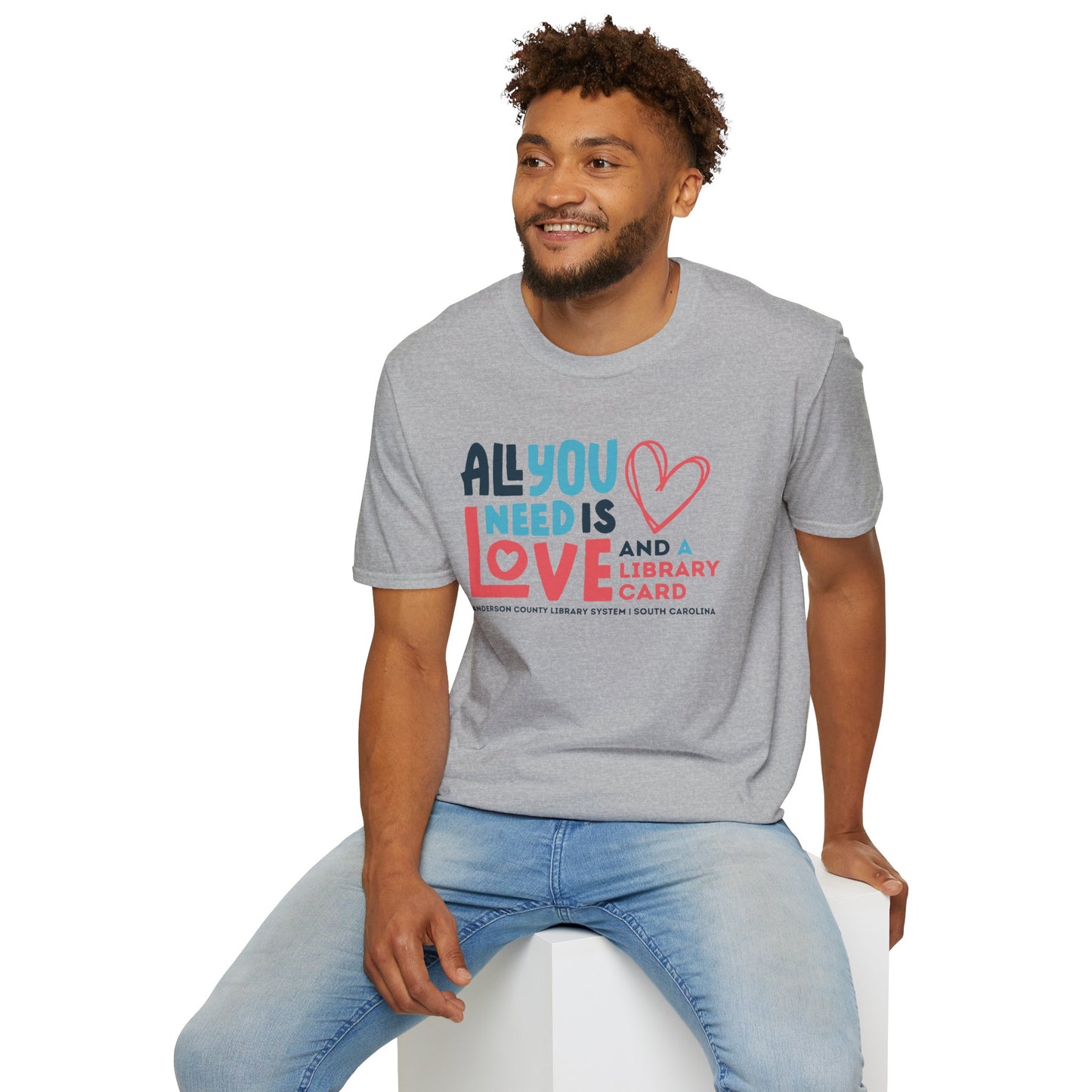 Unisex Softstyle T-Shirt: All You Need Is Love, And A Library Card