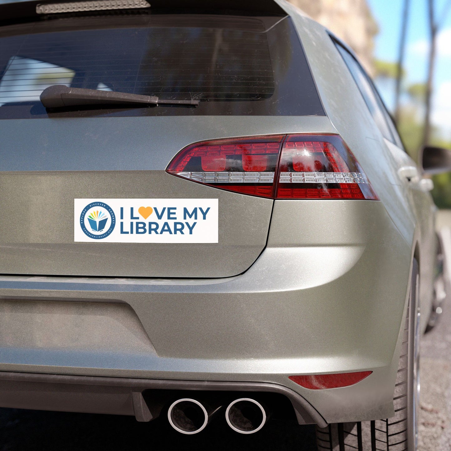 Magnetic Bumper Sticker: Love My Library: Color