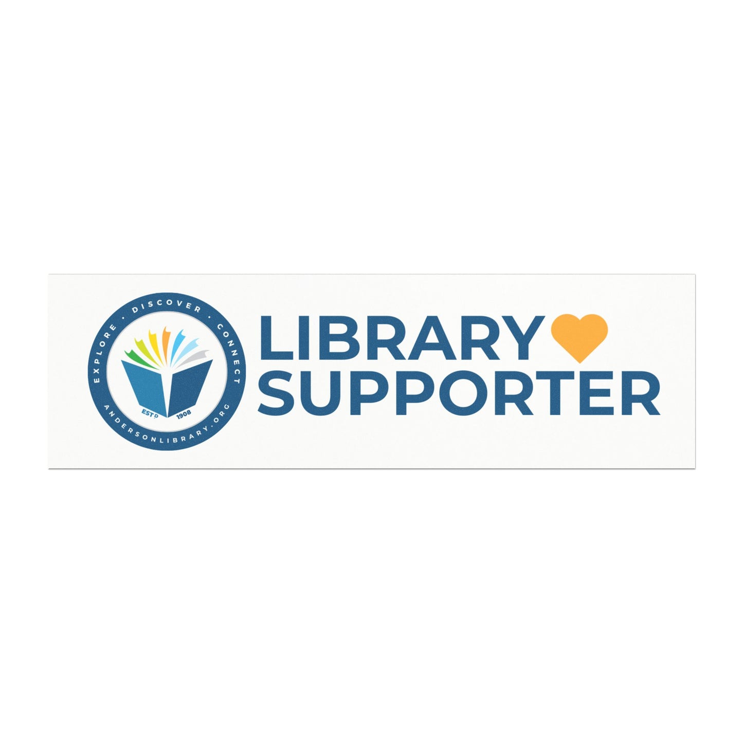 Magnetic Bumper Sticker: Library Supporter: Color