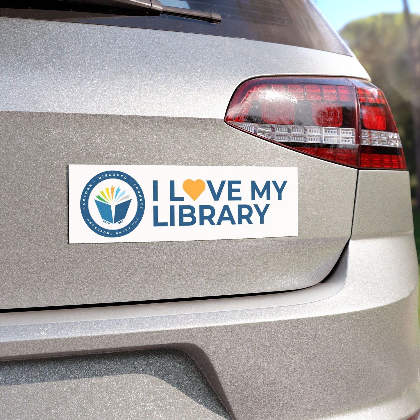 Magnetic Bumper Sticker: Love My Library: Color