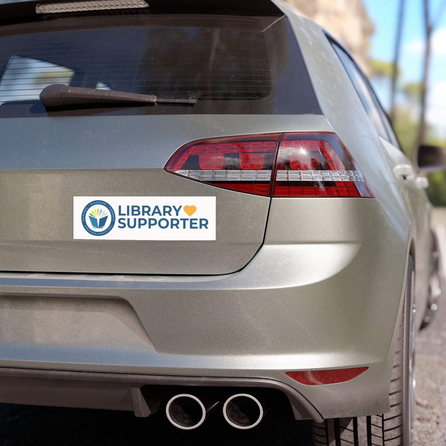 Magnetic Bumper Sticker: Library Supporter: Color