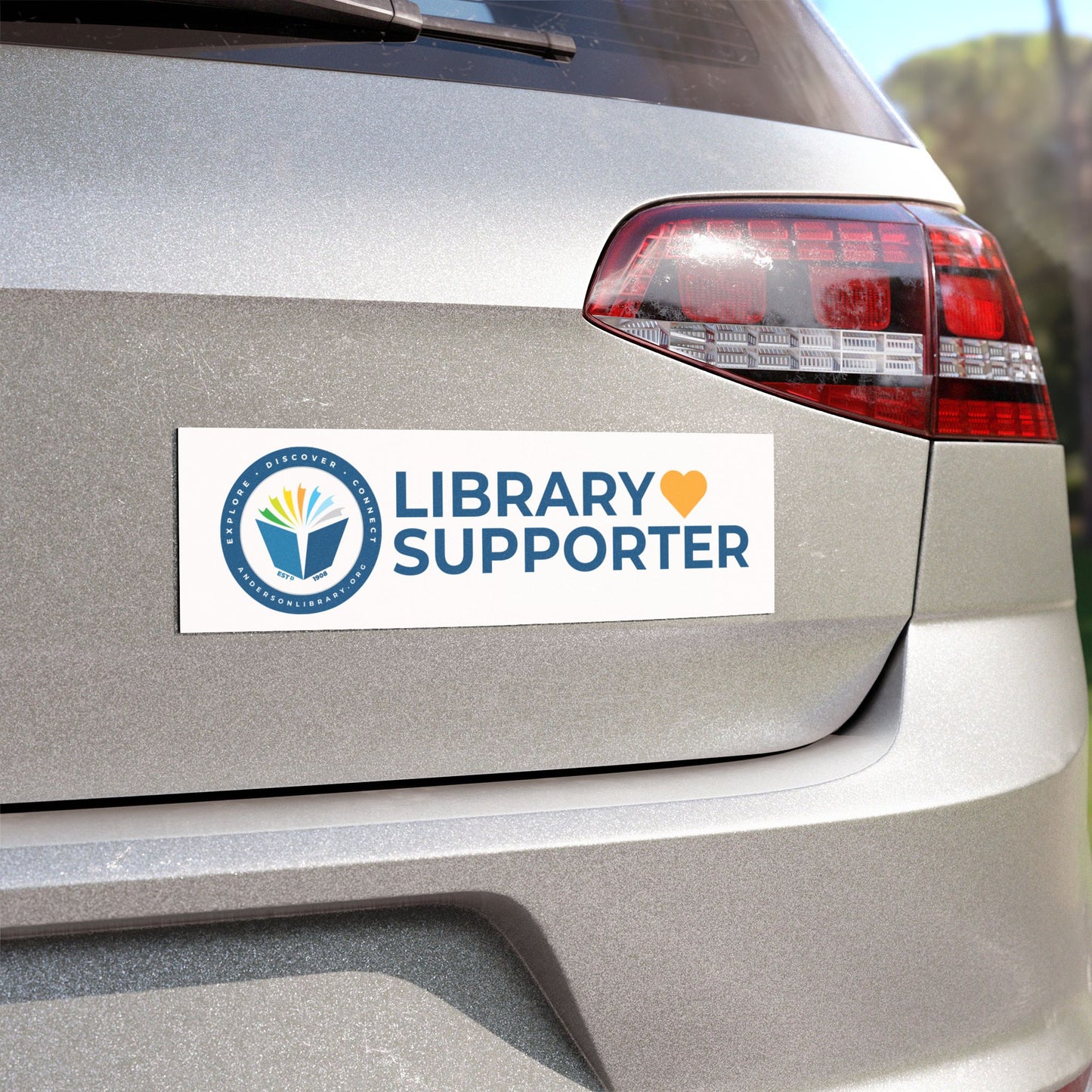 Magnetic Bumper Sticker: Library Supporter: Color