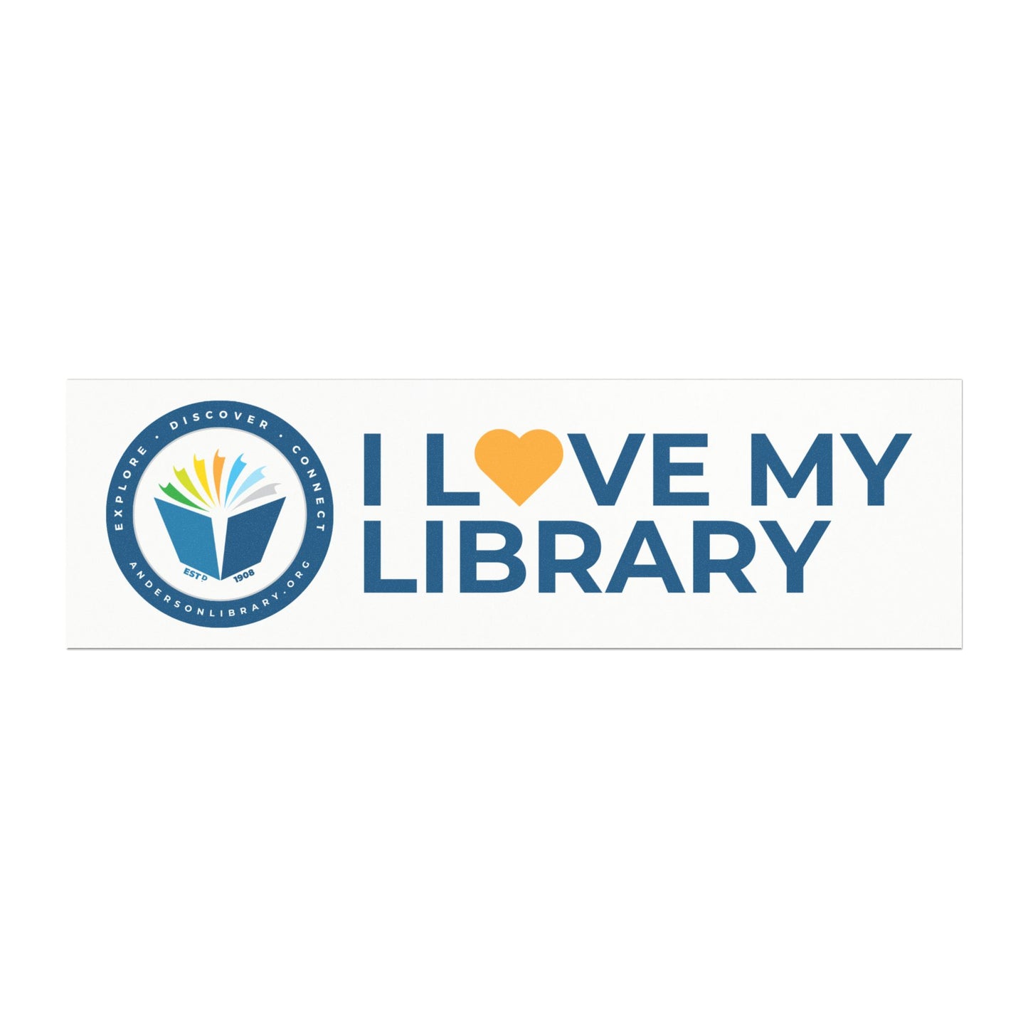 Magnetic Bumper Sticker: Love My Library: Color