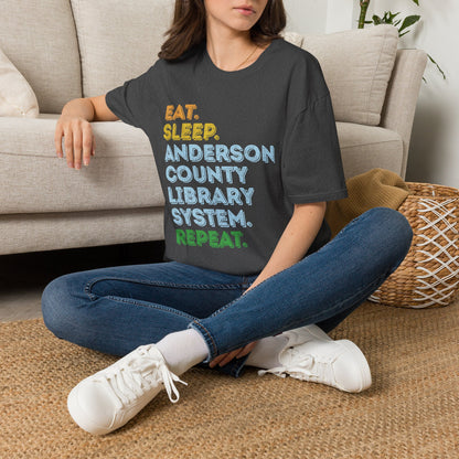 Unisex Softstyle T-Shirt: Eat, Sleep, Library, Repeat