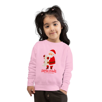 Toddler Sweatshirt: Santa Reads.