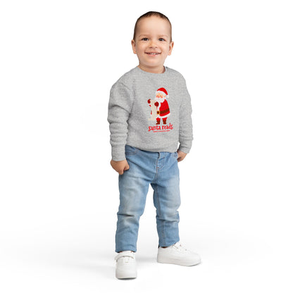 Toddler Sweatshirt: Santa Reads.