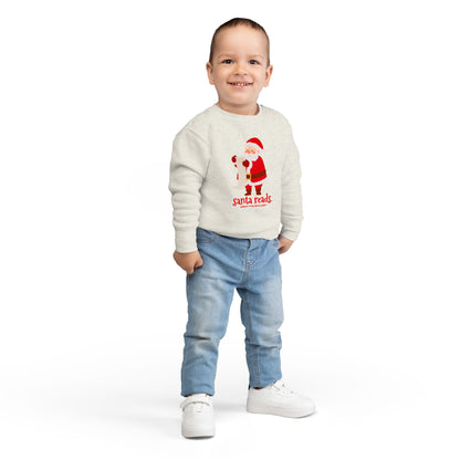 Toddler Sweatshirt: Santa Reads.
