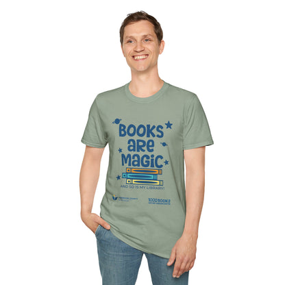 Unisex Softstyle T-Shirt: Books Are Magic 1,000 Books Before Kindergarten