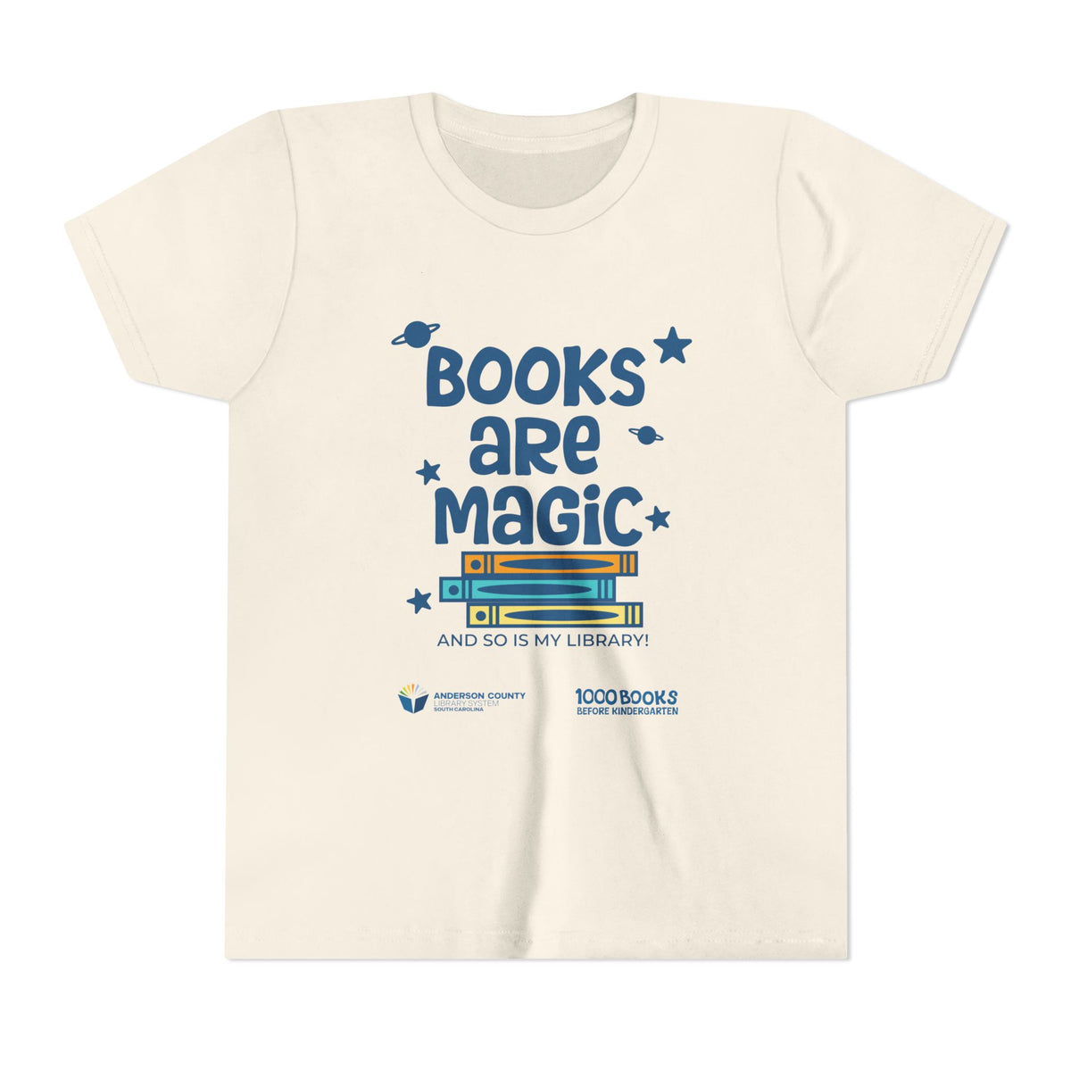 Youth Short Sleeve Tee : Books Are Magic 1,000 Books Before Kindergarten