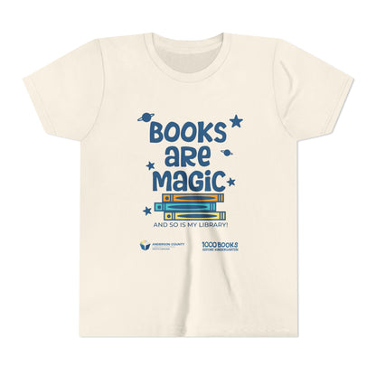 Youth Short Sleeve Tee : Books Are Magic 1,000 Books Before Kindergarten