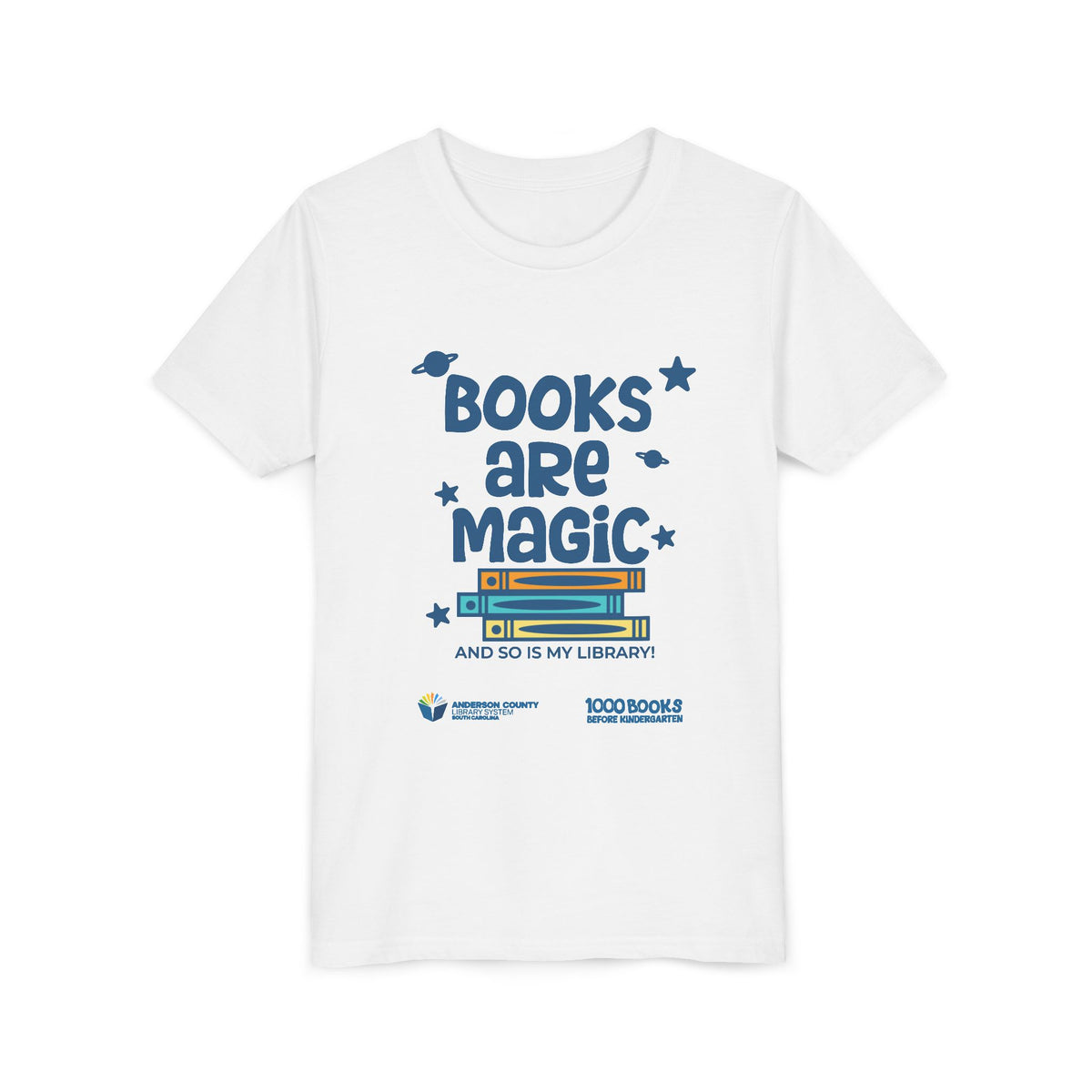 Youth Short Sleeve Tee : Books Are Magic 1,000 Books Before Kindergarten