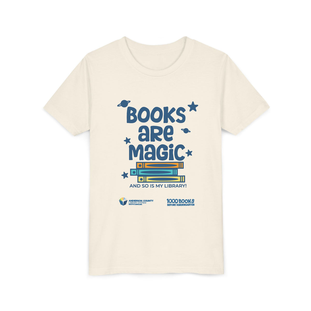Youth Short Sleeve Tee : Books Are Magic 1,000 Books Before Kindergarten