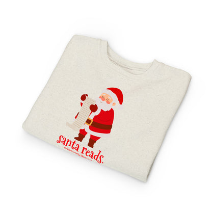 Toddler Sweatshirt: Santa Reads.