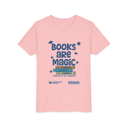 Youth Short Sleeve Tee : Books Are Magic 1,000 Books Before Kindergarten