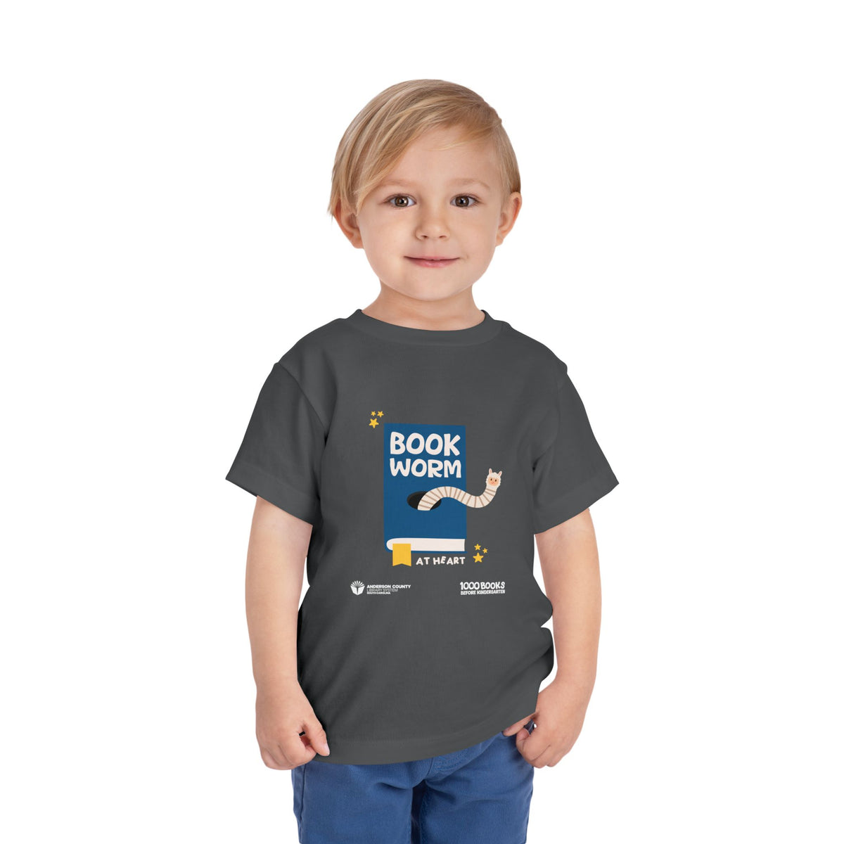 Copy of Toddler Short Sleeve Tee : Bookworm 1,000 Books Before Kindergarten