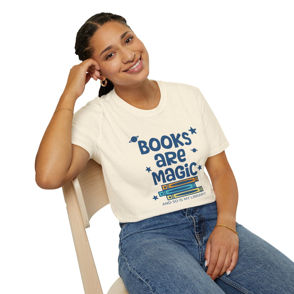 Unisex Softstyle T-Shirt: Books Are Magic 1,000 Books Before Kindergarten