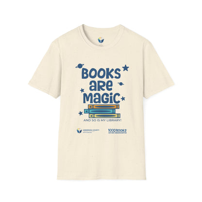 Unisex Softstyle T-Shirt: Books Are Magic 1,000 Books Before Kindergarten