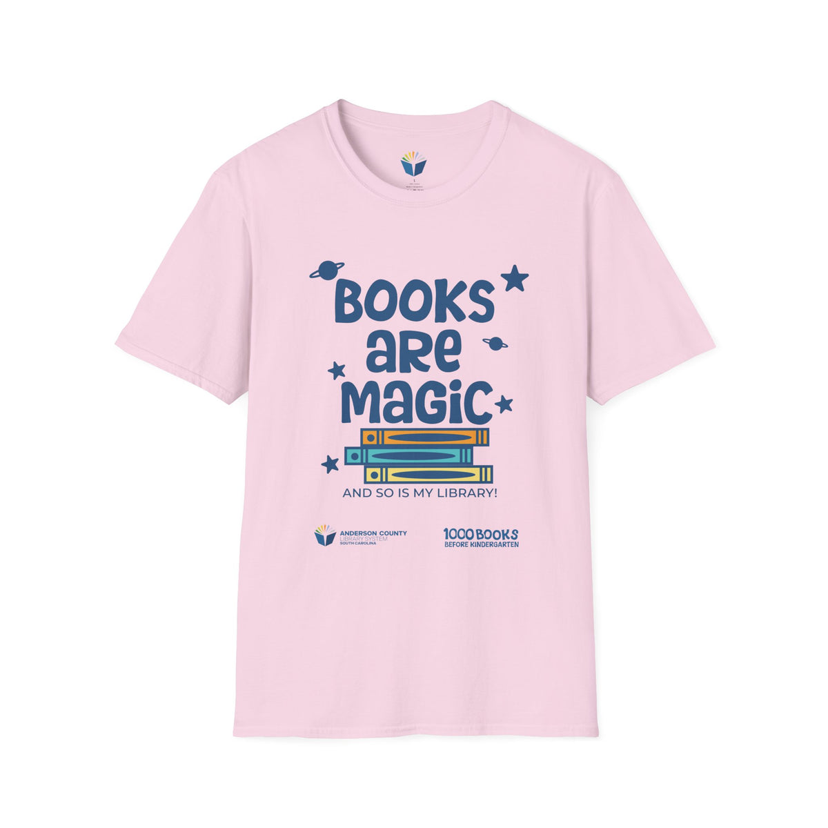 Unisex Softstyle T-Shirt: Books Are Magic 1,000 Books Before Kindergarten