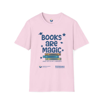 Unisex Softstyle T-Shirt: Books Are Magic 1,000 Books Before Kindergarten