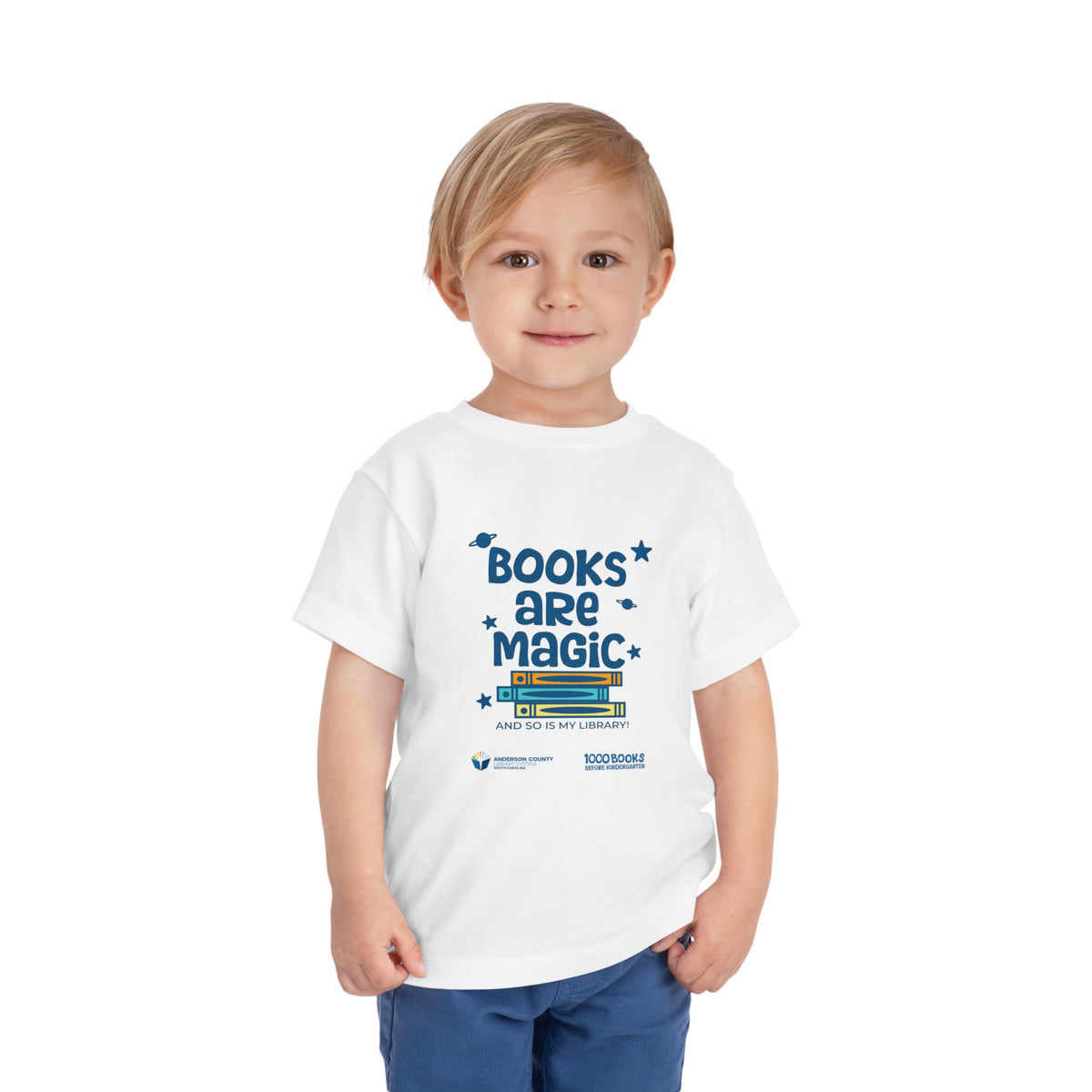 Toddler Short Sleeve Tee : Books are magic 1,000 Books Before Kindergarten
