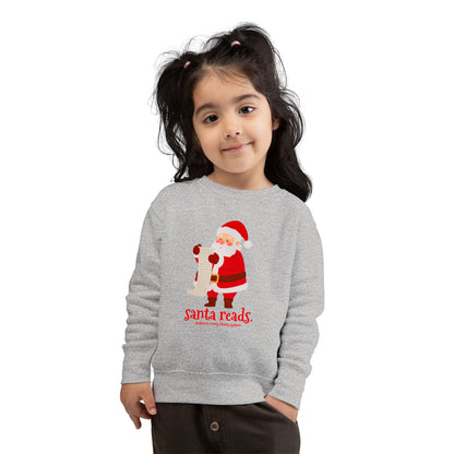 Toddler Sweatshirt: Santa Reads.