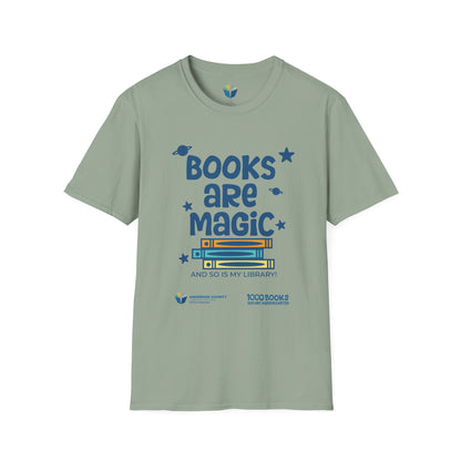 Unisex Softstyle T-Shirt: Books Are Magic 1,000 Books Before Kindergarten