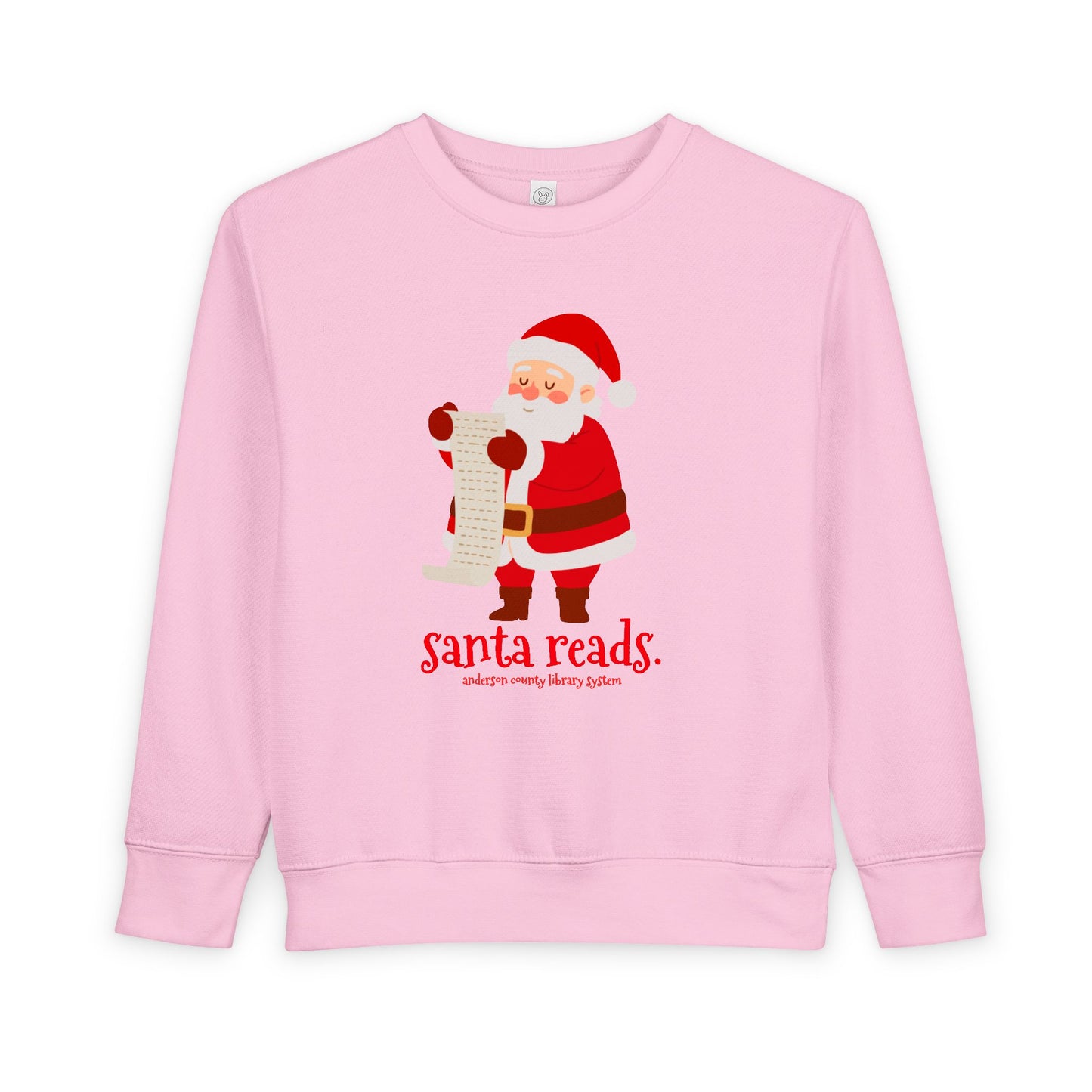 Toddler Sweatshirt: Santa Reads.
