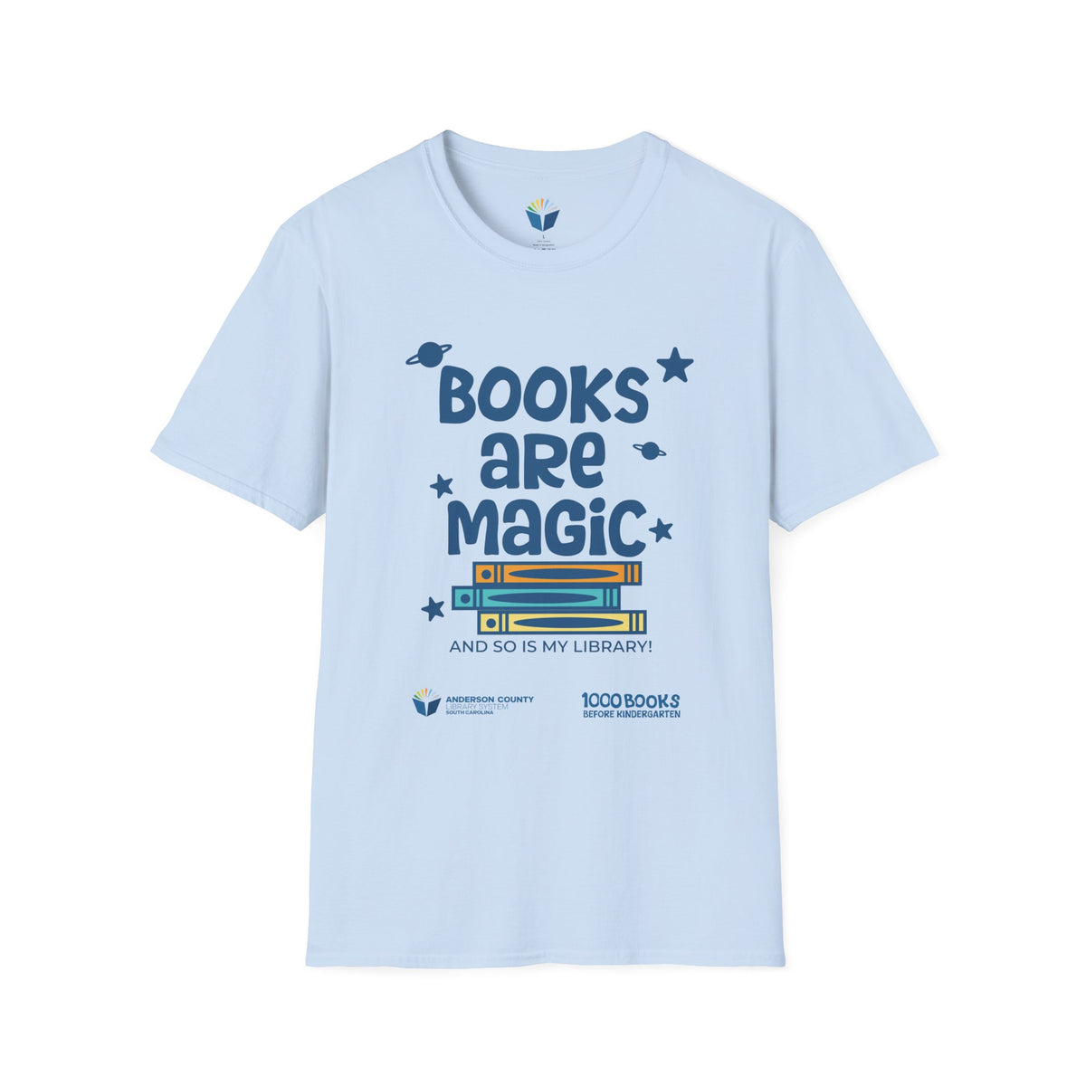 Unisex Softstyle T-Shirt: Books Are Magic 1,000 Books Before Kindergarten