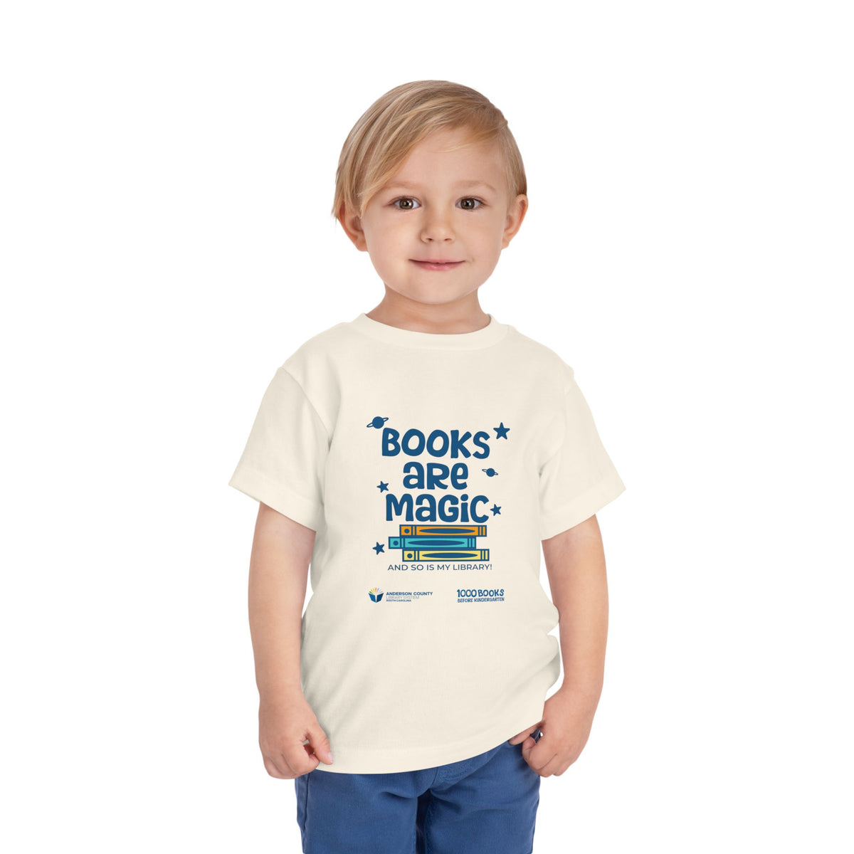 Toddler Short Sleeve Tee : Books are magic 1,000 Books Before Kindergarten