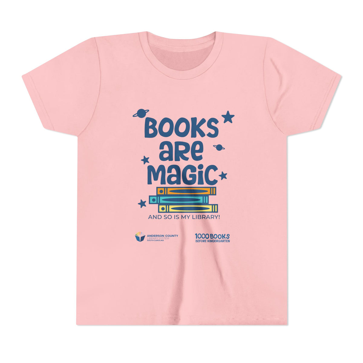 Youth Short Sleeve Tee : Books Are Magic 1,000 Books Before Kindergarten