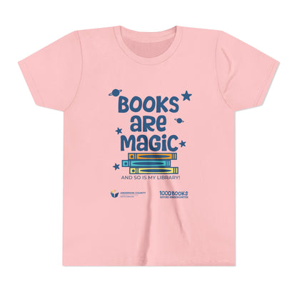 Youth Short Sleeve Tee : Books Are Magic 1,000 Books Before Kindergarten