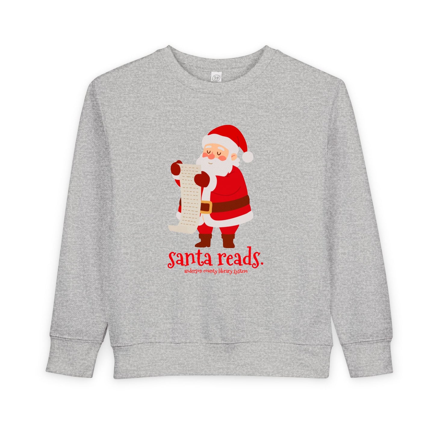 Toddler Sweatshirt: Santa Reads.