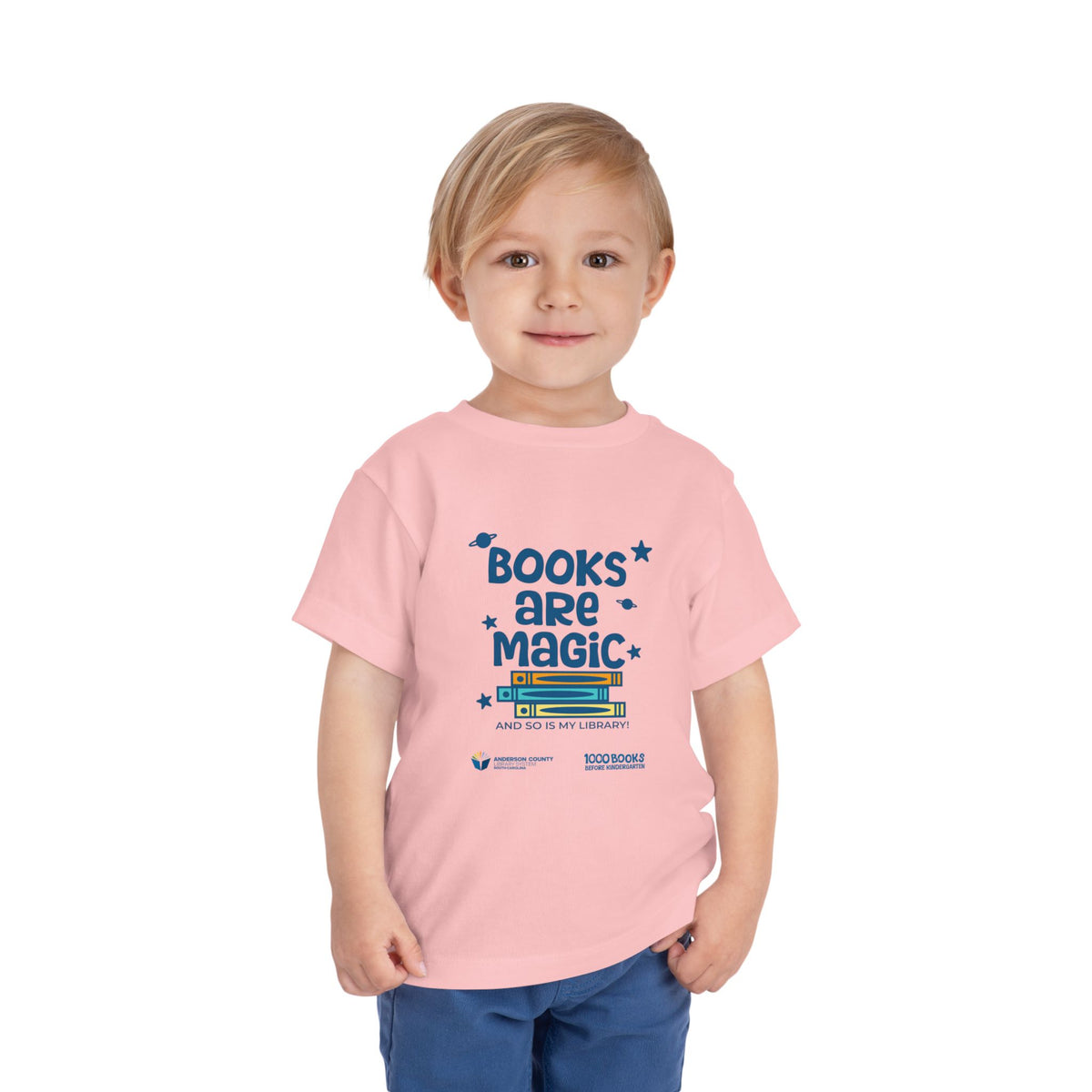 Toddler Short Sleeve Tee : Books are magic 1,000 Books Before Kindergarten
