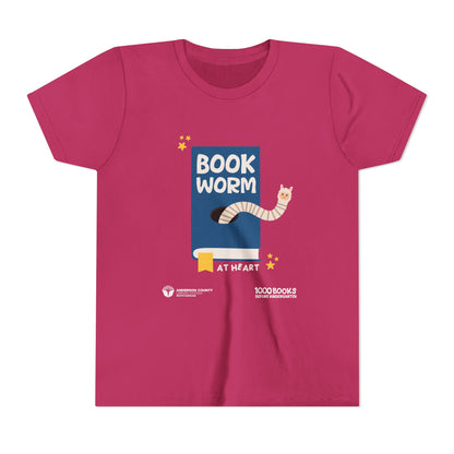 Youth Short Sleeve Tee : Bookworm At Heart 1,000 Books Before Kindergarten