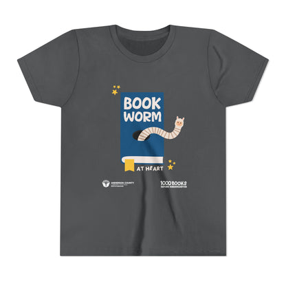 Youth Short Sleeve Tee : Bookworm At Heart 1,000 Books Before Kindergarten