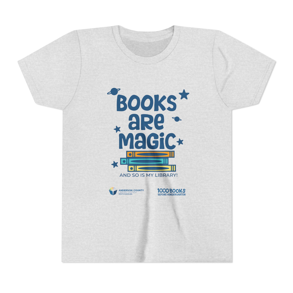 Youth Short Sleeve Tee : Books Are Magic 1,000 Books Before Kindergarten