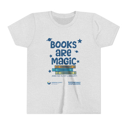 Youth Short Sleeve Tee : Books Are Magic 1,000 Books Before Kindergarten