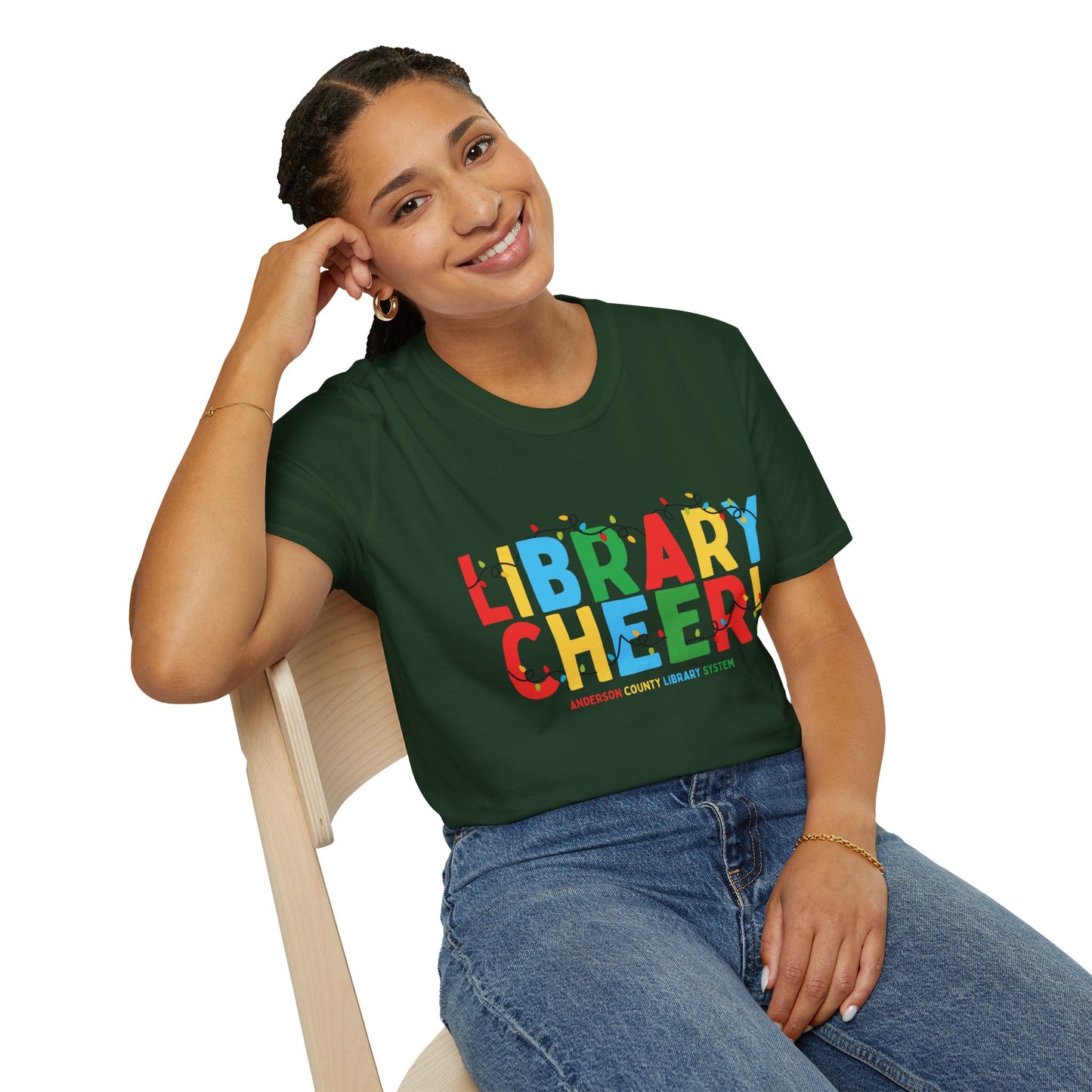 Unisex Softstyle T-Shirt: Library Cheer!