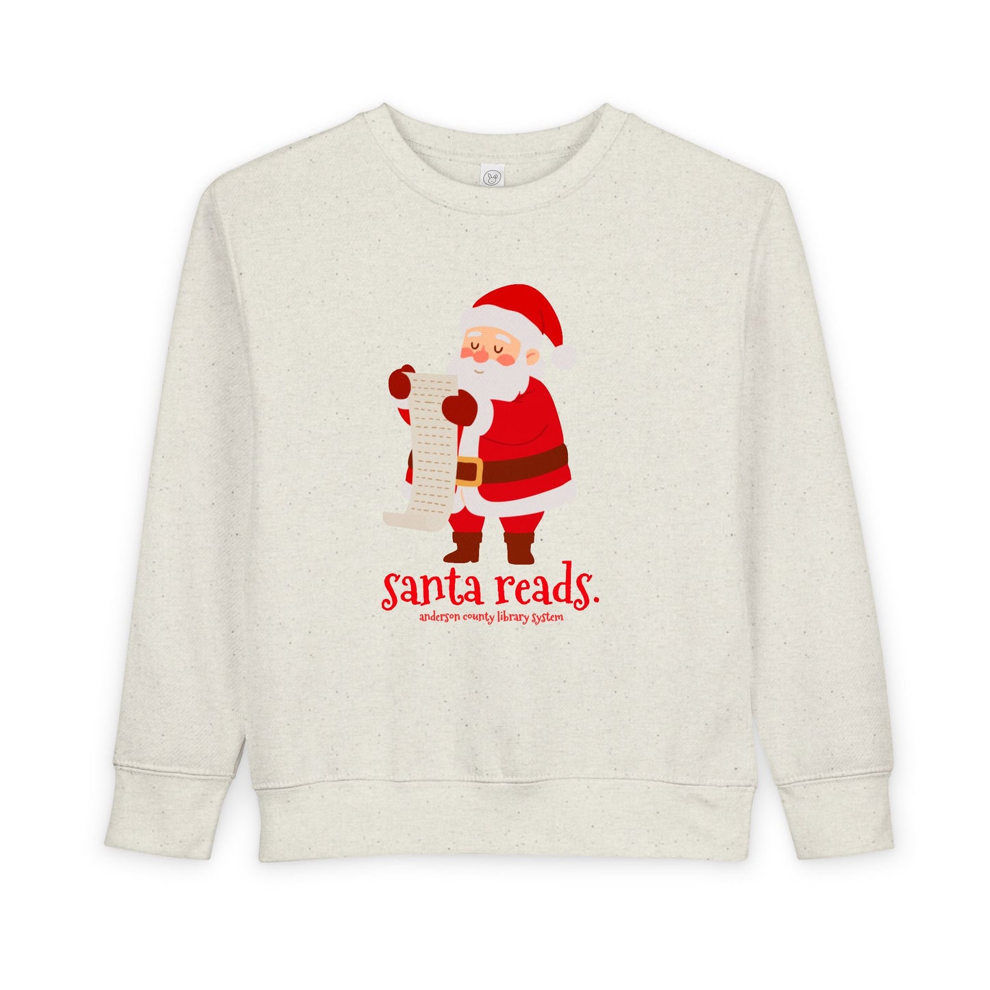 Toddler Sweatshirt: Santa Reads.