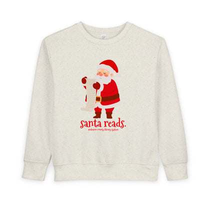 Toddler Sweatshirt: Santa Reads.