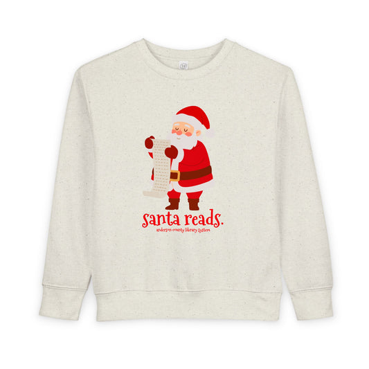 Toddler Sweatshirt: Santa Reads.