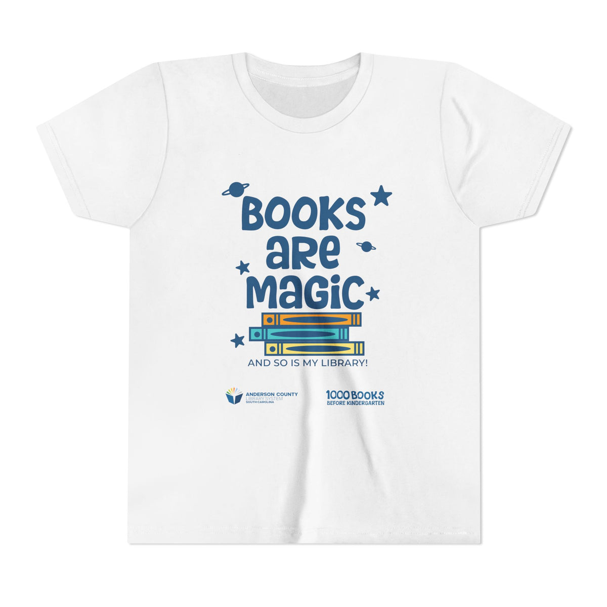 Youth Short Sleeve Tee : Books Are Magic 1,000 Books Before Kindergarten