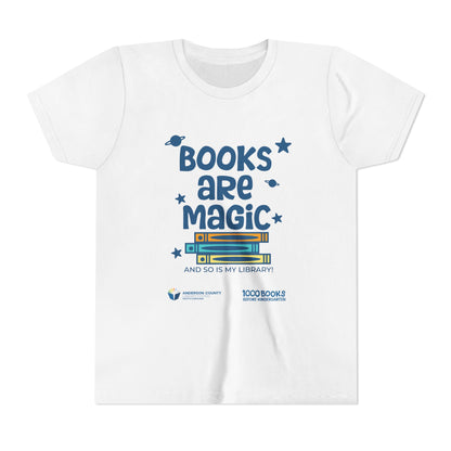 Youth Short Sleeve Tee : Books Are Magic 1,000 Books Before Kindergarten
