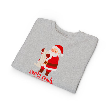 Toddler Sweatshirt: Santa Reads.